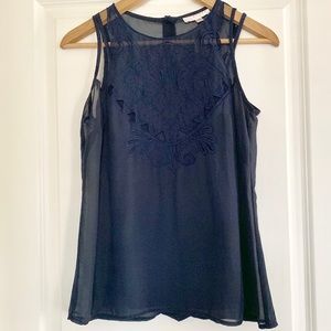 Kenar Sheer Embroidered Tank Top XS Matching Cami